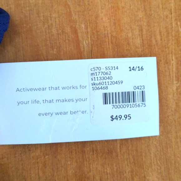 NWT LIVI for Lane Bryant Purple W/White Stripes Wicking  Tank Top, Size 14/16 - Picture 6 of 10